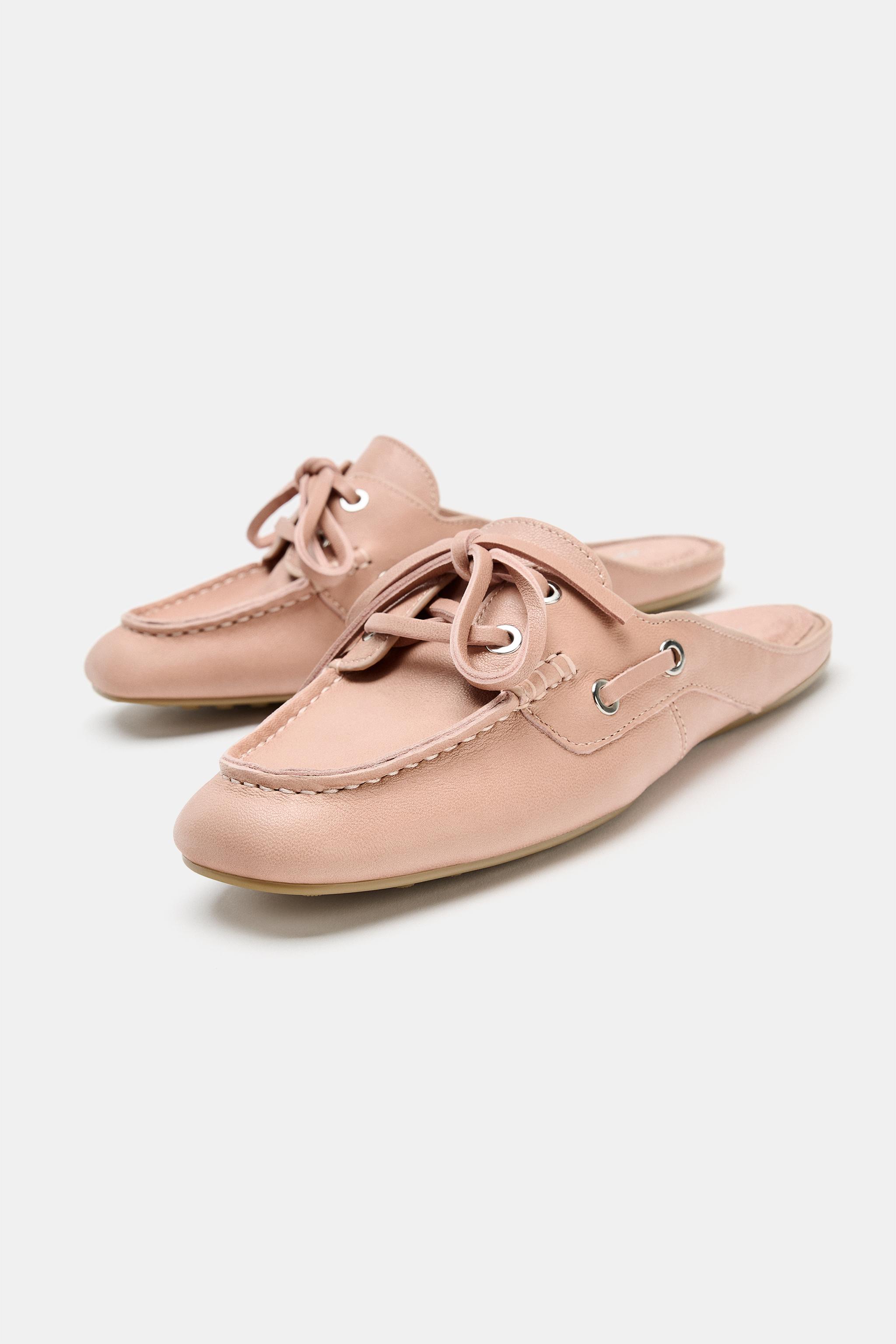 LEATHER SLINGBACK BOAT SHOES